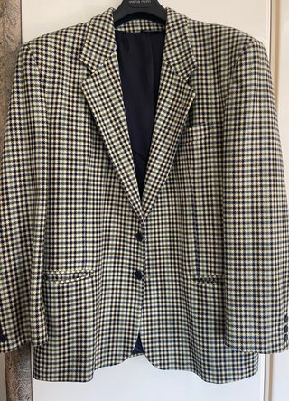 Blazer Pablo Garcia Lana Vergine Beige/Blu XL