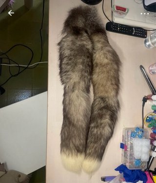 Bufanda pelo animal Boa beige y marrón