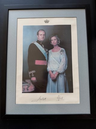 Cuadro Lámina Reyes España Firmada