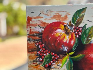 Pintura Óleo Lienzo 20x20 3D Frutas