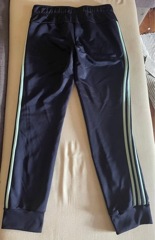 Pantaloni tuta Adidas neri con bande verdi