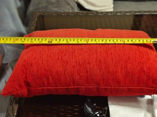 4 Cojínes rectangulares de tela roja