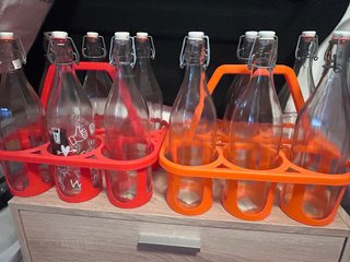 Set 6 Bottiglie Vetro Tappo Meccanico