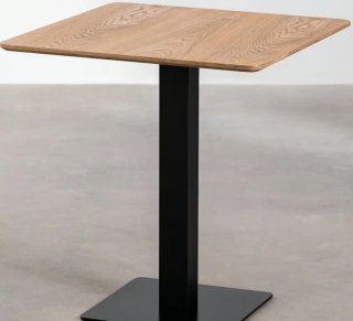Mesa de bar cuadrada madera y metal