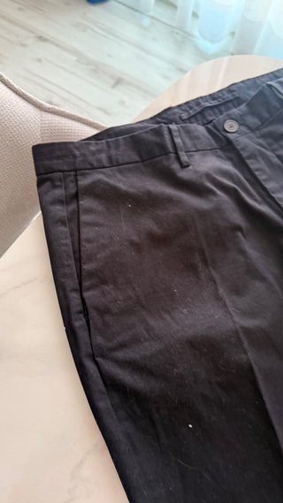 Pantalón Massimo Dutti Slim Fit Negro T.48