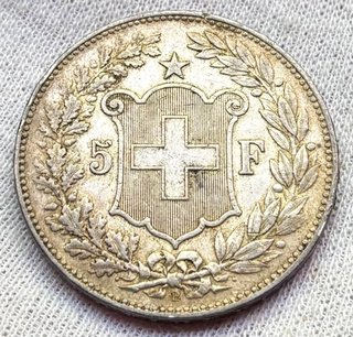 Moneda PLATA SUIZA 5 Francs 1907
