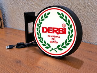 Cartel Luminoso LED Derbi Campeona del Mundo