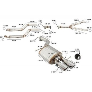 Sistema de escape deportivo completo para BMW Seri