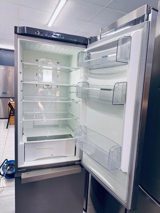Nevera combi plateada