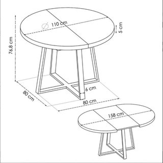 MESA DE COMEDOR EXTENSIBLE DUNA RMB