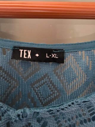 Túnica de playa calada TEX azul turquesa Talla L