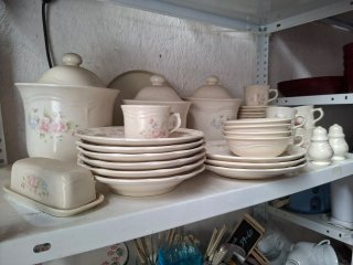 Juego de Cubiertos Vintage Pfaltzgraff "Tea Rose"