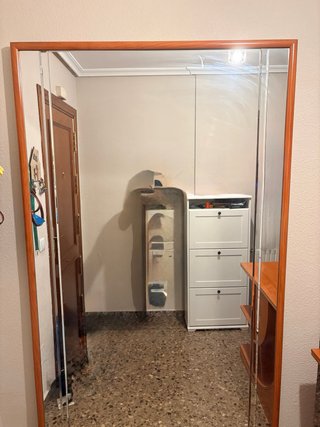 Recibidor madera con espejo grande