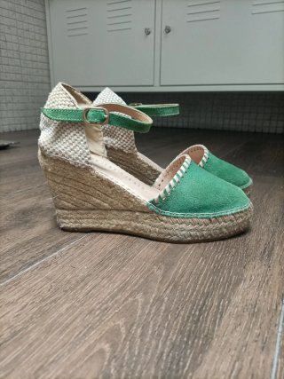 Alpargatas Macarena Esparto Talla 37 Ante verde