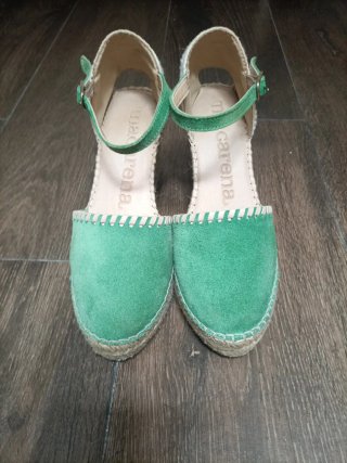 Alpargatas Macarena Esparto Talla 37 Ante verde