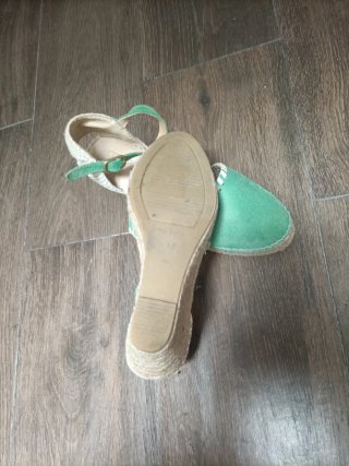Alpargatas Macarena Esparto Talla 37 Ante verde