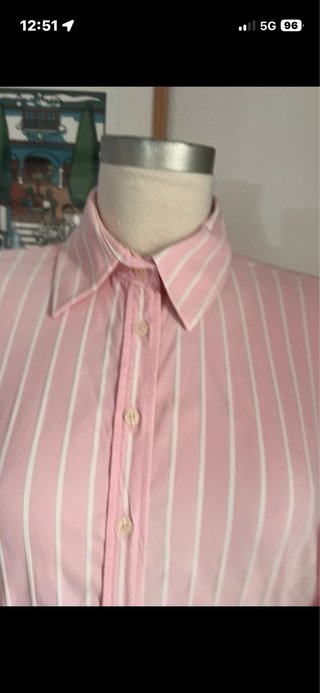 Camisa Zara Rayas Rosas Talla XL Elástica