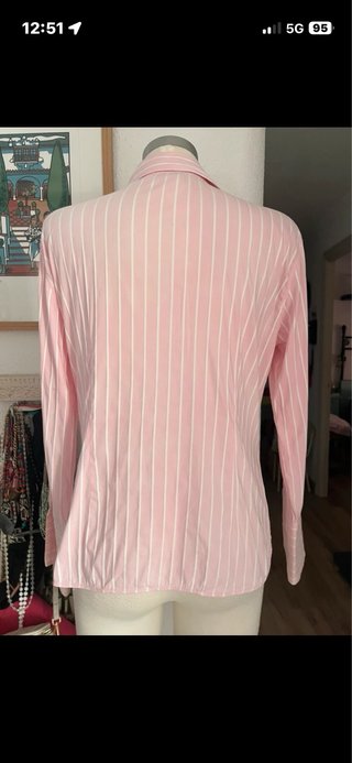 Camisa Zara Rayas Rosas Talla XL Elástica