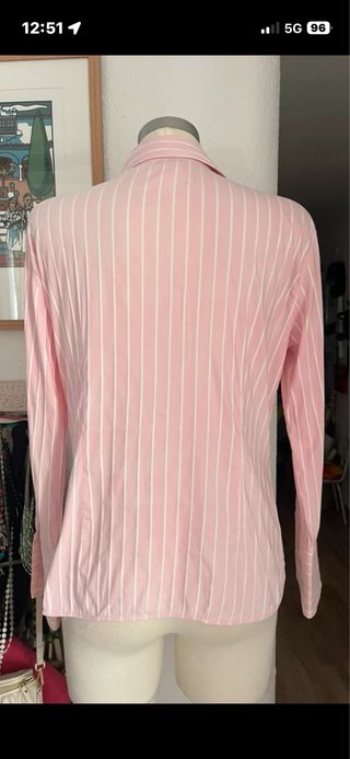 Camisa Zara Rayas Rosas Talla XL Elástica