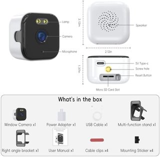 Cámara ANYQOO 3MP 2K WiFi para ventana