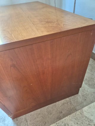 Mueble TV madera maciza 2 cajones