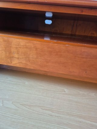 Mueble TV madera maciza 2 cajones