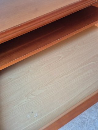 Mueble TV madera maciza 2 cajones