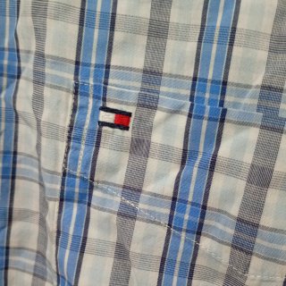 Camisa Tommy Hilfiger XL Cuadros Azul Gris