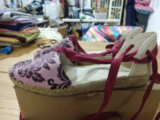 Espardenya Fallera Rosa y Granate Talla 40