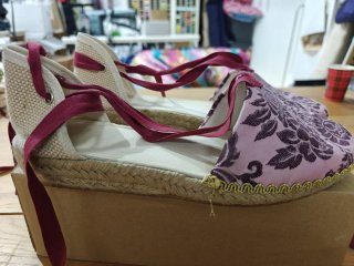 Espardenya Fallera Rosa y Granate Talla 40