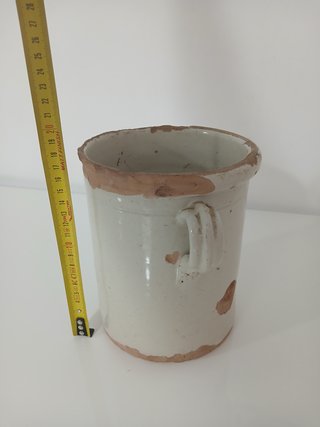 Antico Vaso Terracotta Smaltata Capasa Pugliese
