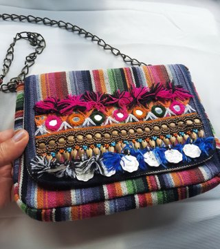 Bolso de mano étnico multicolor