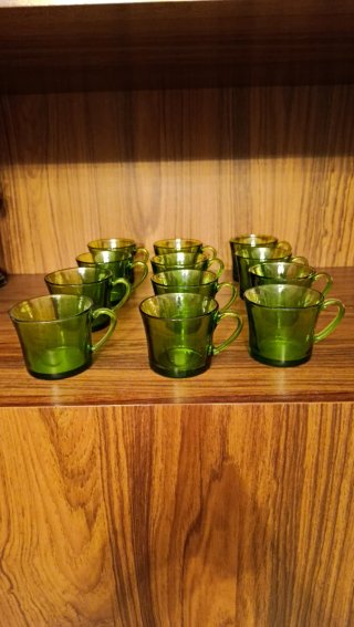 Juego 12 Tazas Vintage Duralex Verde