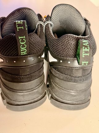 Scarpe Gucci Flashtrek SEGA Pelle Nera Oro