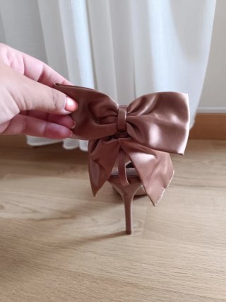 Zapatos tacón lazo satén Zara talla 38