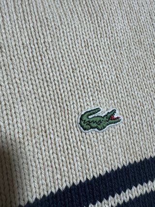 Cárdigan Lacoste Beige Rayas