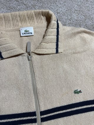 Cárdigan Lacoste Beige Rayas