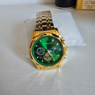 Reloj KASRLUO Automático Dorado y Verde