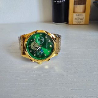 Reloj KASRLUO Automático Dorado y Verde
