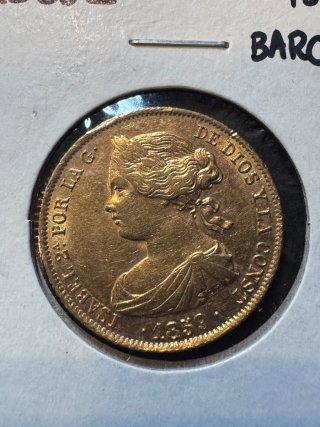 Moneda Oro 22 K Isabel II año 1859 -100 Reales