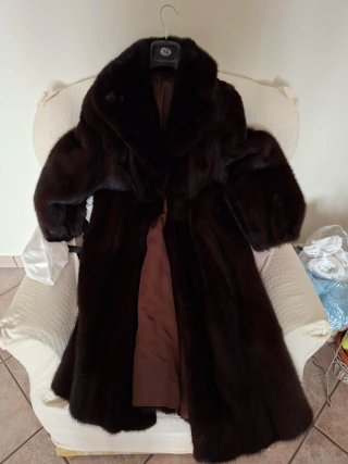 Cappotto pelliccia lunga marrone