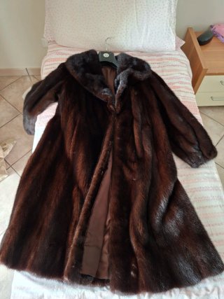 Cappotto pelliccia lunga marrone