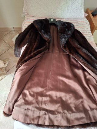Cappotto pelliccia lunga marrone