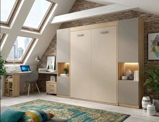 CAMA ABATIBLE DE MATRIMONIO CON ARMARIOS LIDER