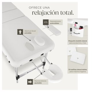 Camilla para masajes de 3 zonas, blanco