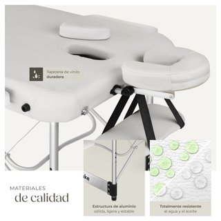 Camilla para masajes de 3 zonas, blanco