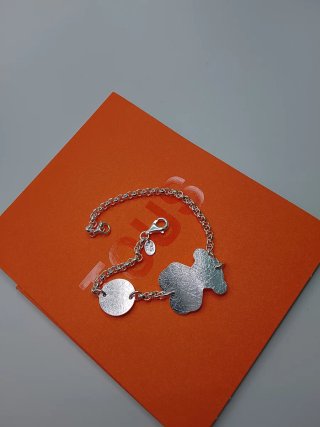 Pulsera Tous Oso y Círculos Plata