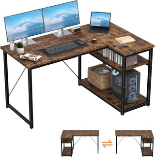 Escritorio mesa en L 140cm reversible industrial