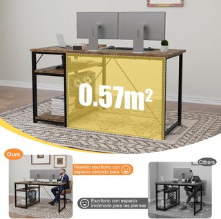 Escritorio mesa en L 140cm reversible industrial