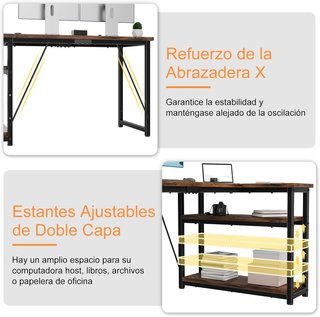 Escritorio mesa en L 140cm reversible industrial
